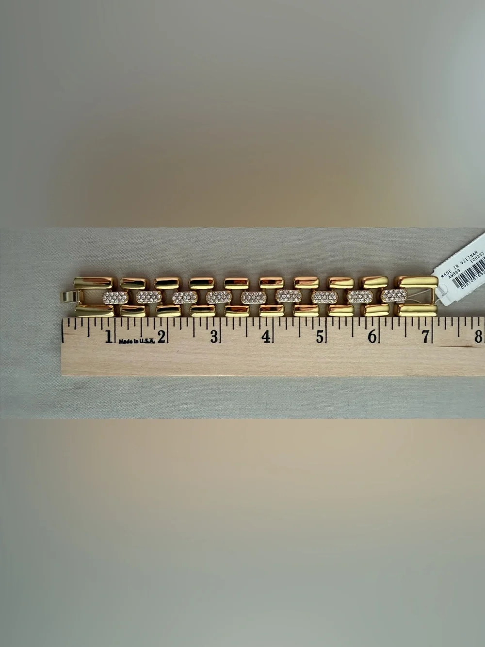 J.Crew Gold Crystal Pavé Flat-Link Bracelet NEW Sparkle Statement Jewelry Luxury
